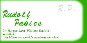 rudolf papics business card